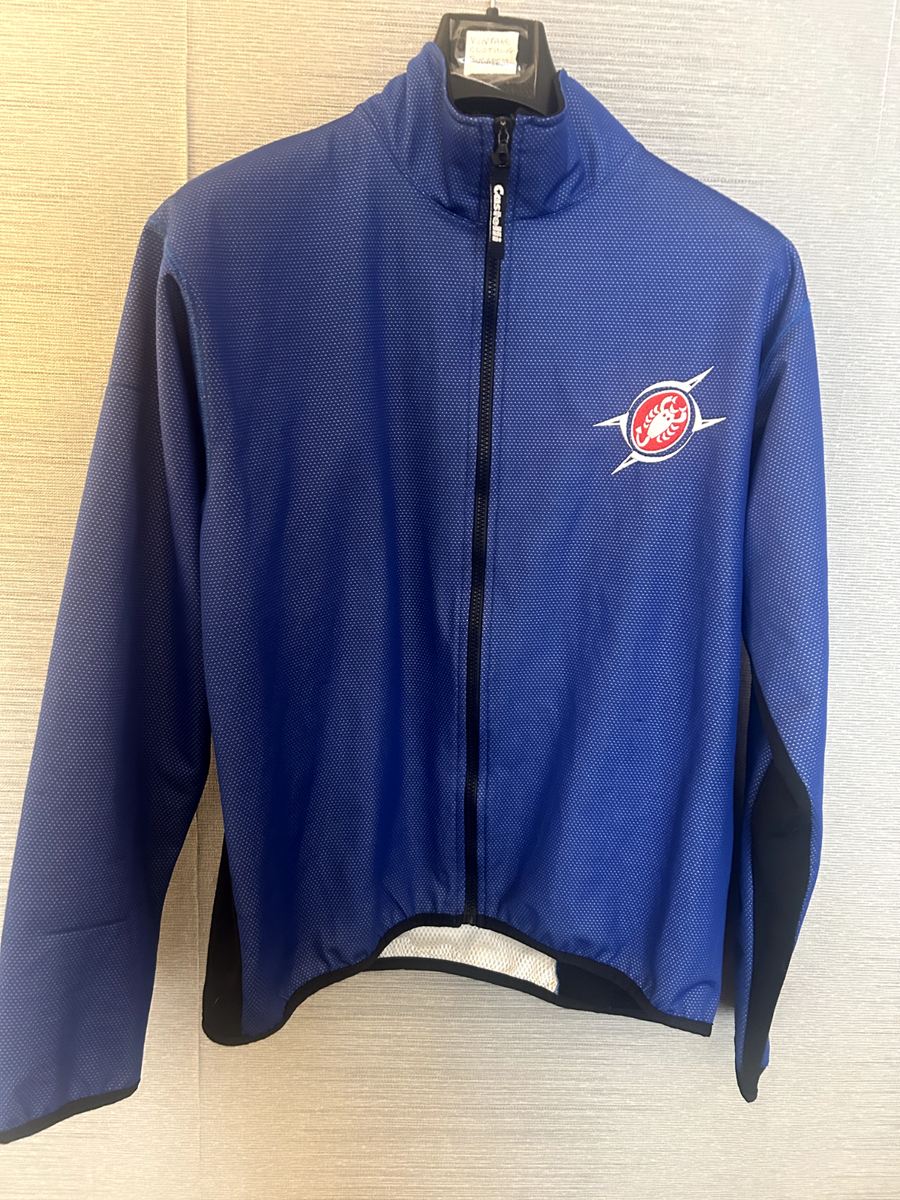 LARGE MENS CASTELLI FULL ZIP FASTENING CYCLING JACKET WIND STOPPER
