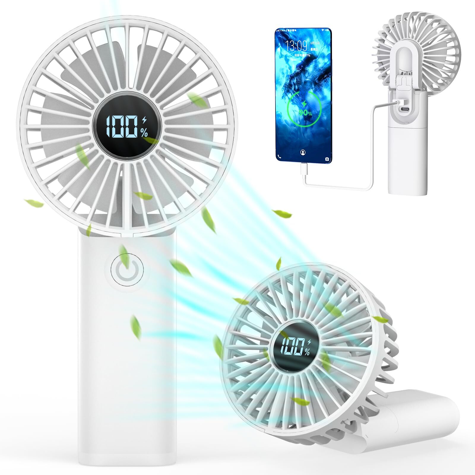 Mini Ventilatore Portatile Diealles Shine Ventilatore Piccolo USB Ricaricabil...
