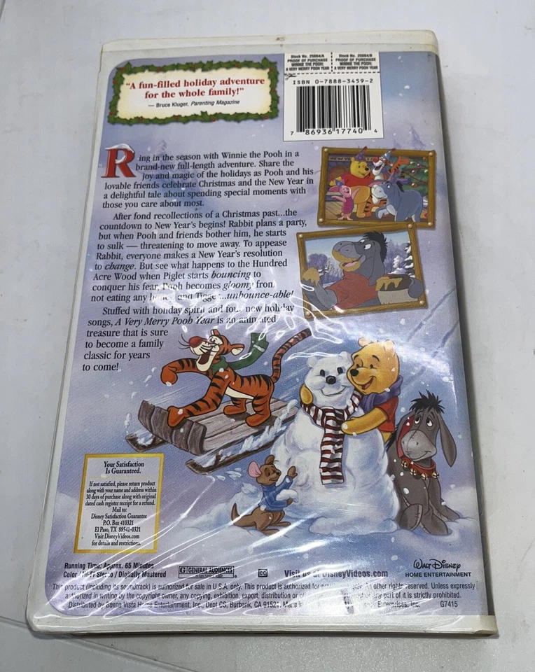 Winnie the Pooh - A Very Merry Pooh Year (VHS, 2002) - Image 2 of 3