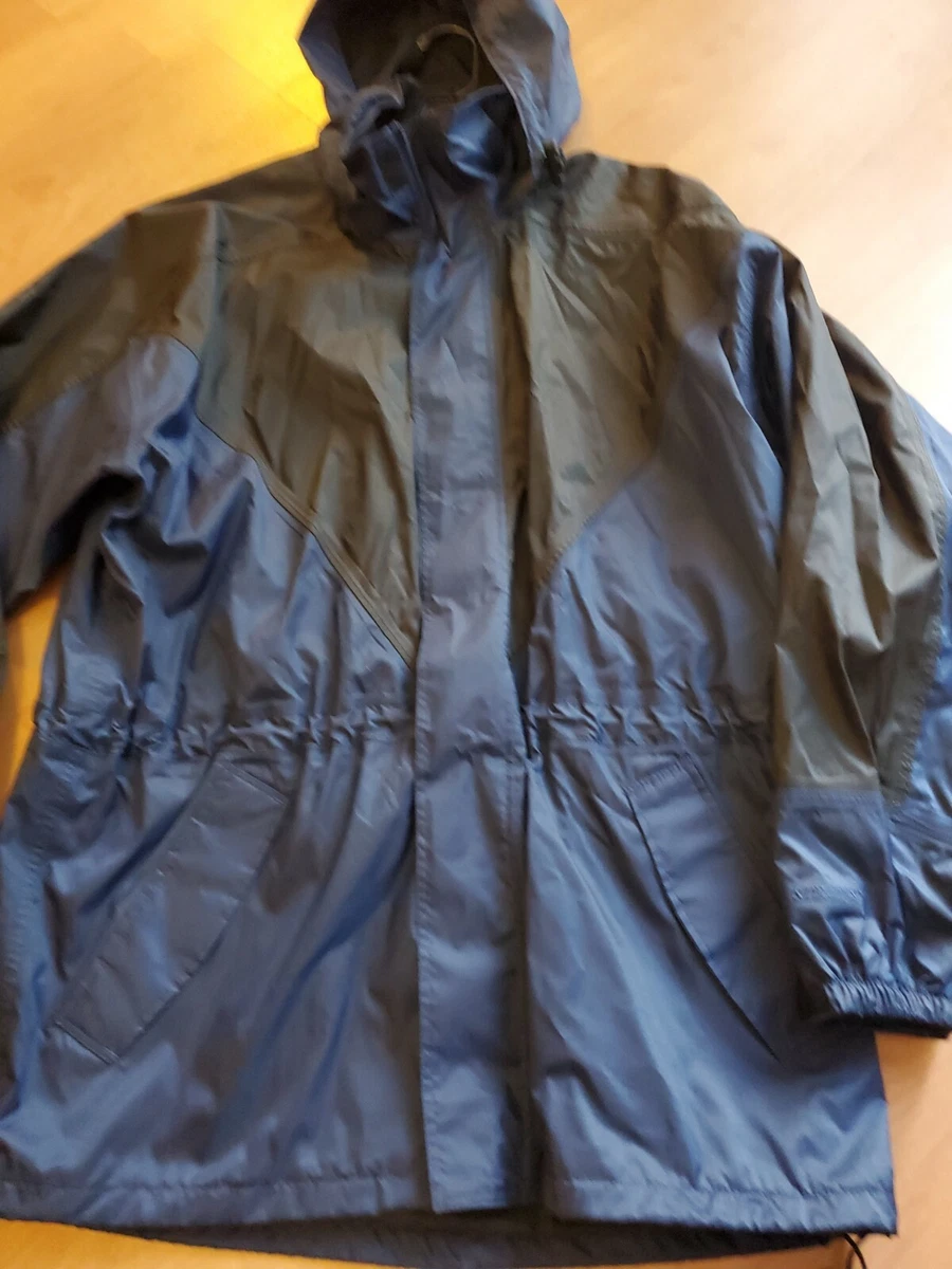 Stearns Dry Wear Rain Jacket Mens XL Blue Black Hooded Sailing Boating