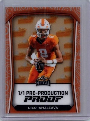 Noci Iamaleava 2024 Leaf Football 1/1 Pre Production Proof