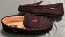 Polo Ralph Lauren Men's Dezi Polo Pony Slippers Navy/ Red Pony Sz 8 Nwob