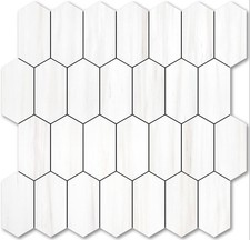Long Hexagon Peel and Stick Backsplash Tile - 10 Sheets Stick on Backsplash f...