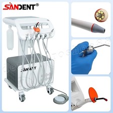 Dental Portable Mobile Delivery Unit Cart Suction System Air Compressor 4 Hole