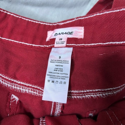 Garage Womens Cargo Carpenter Pants Bundle Red Tan Wide Leg Size 9 Contrast - Afbeelding 4 van 9