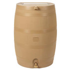 Rain Barrel With Brass Spigot 50 Gallon Water Storage Oak Barrel Style Flat Oak