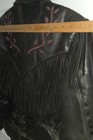 Fringe Black Leather Coat  Jacket Red Rose Vintage Size 10 Small Made In USA — photo 10