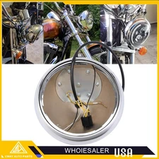Chrome 7" Headlight Housing Headlamp Light Bulb Bucket Fits For Harley 1986-2011