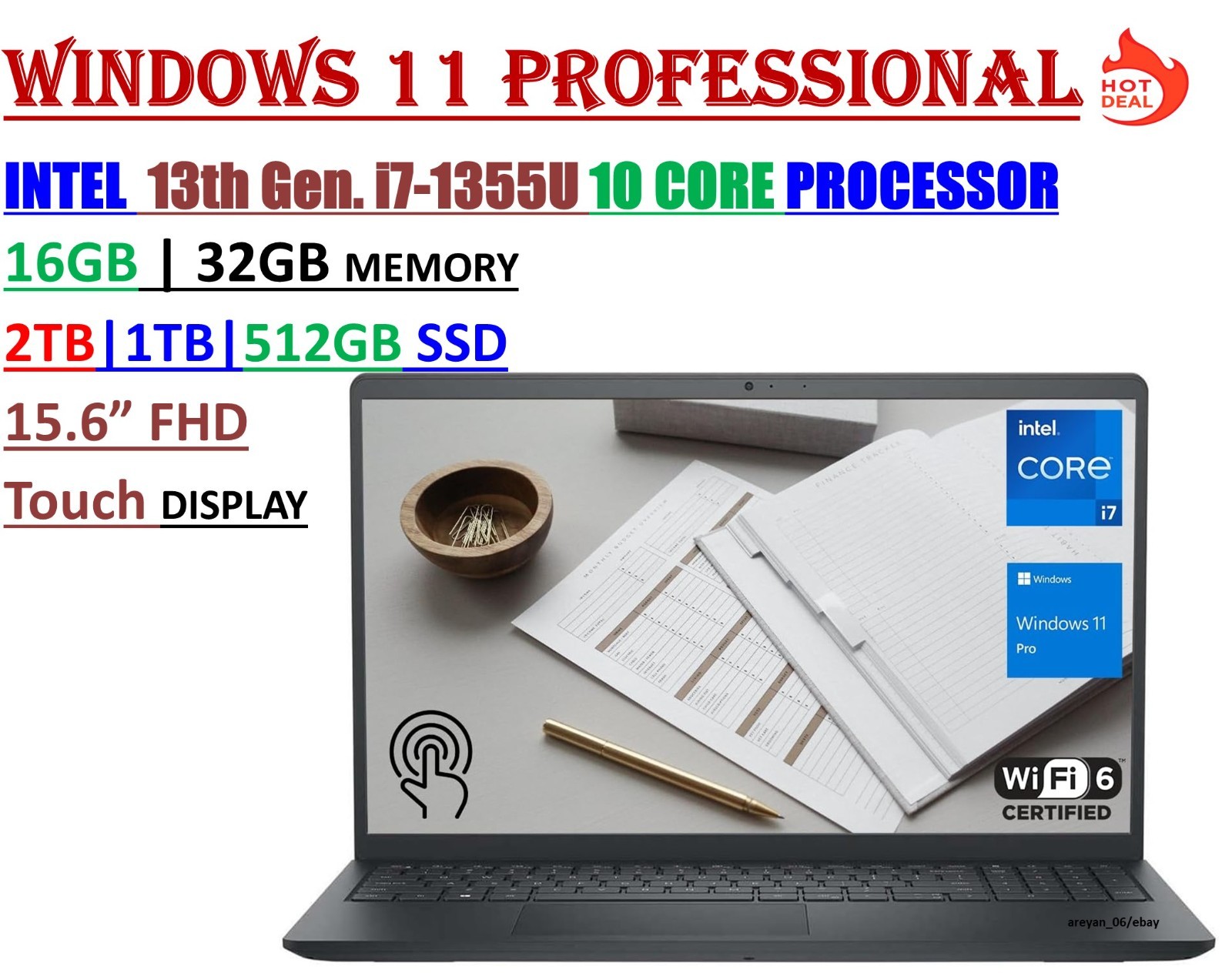 Dell 15.6" Full HD Touchscreen Laptop