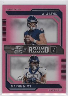 2023 Contenders Optic Pink Prizm 73/75 Will Levis Marvin Mims Rookie RC v9t