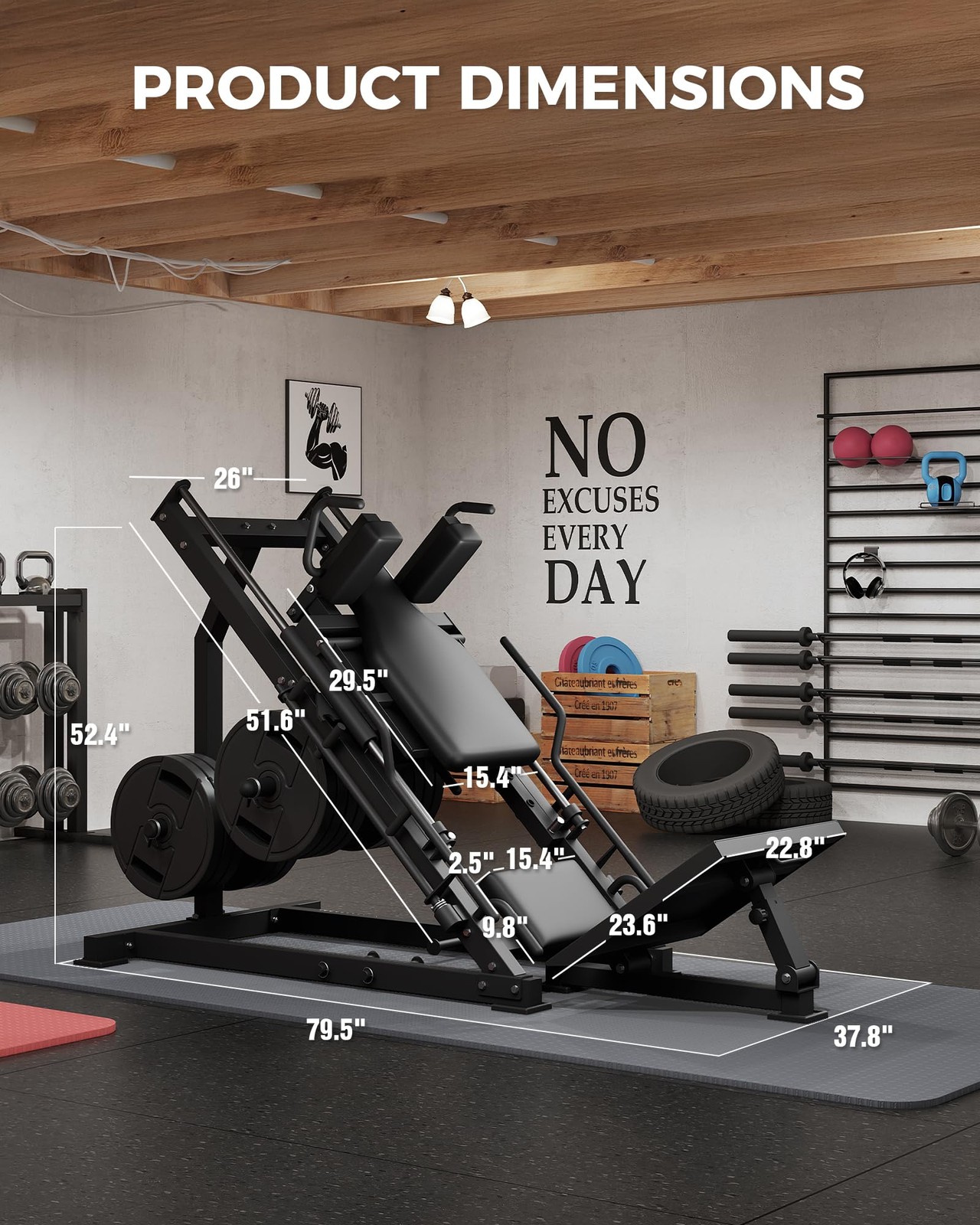 1400 lbs Leg Press Hack Squat Machine 2 in 1 Leg Press Machine Home Gym Training