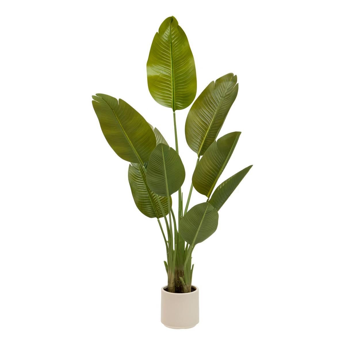 Bananier artificiel 3 troncs Lora 140cm, plante artificielle haut de gamme