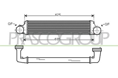 PRASCO Ladeluftkühler für BMW X3 E83 2.0d 3.0d 3er Touring E46 320d 318d