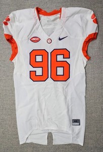 Clemson Tigers Football Jersey Mens 42 L White Game Worn Team Issued Nike #96