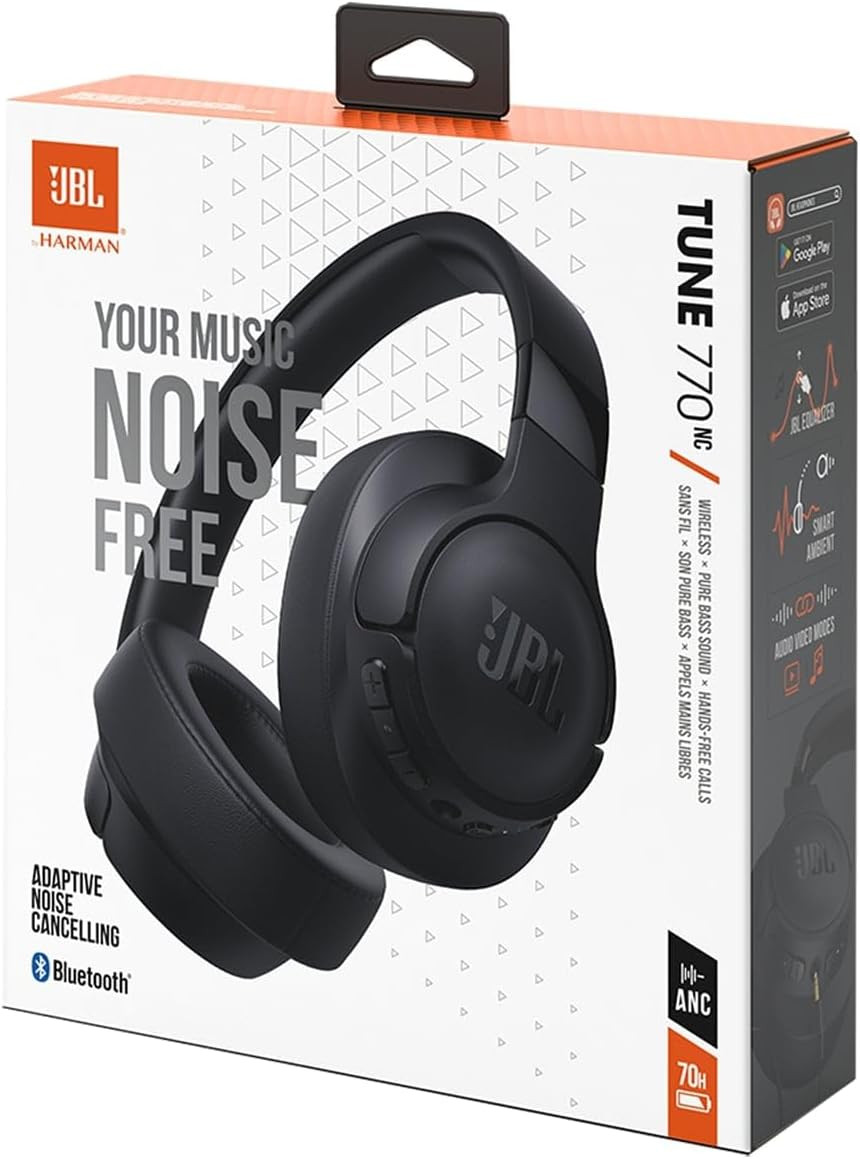 JBL Tune 770 NC Wireless Over-Ear Bluetooth Headphones with Adaptive Noise-Cance
