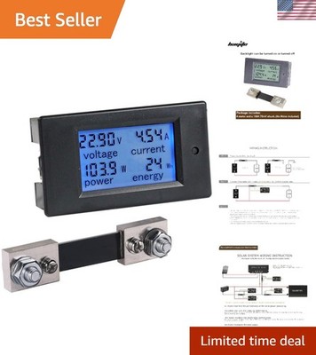 LCD Digital Current Voltage Meter for 6.5-100V, 0-100A   Reliable & Durable