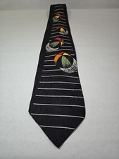 Stefano Milano Black Optic Swirl Spheres Wide 100 Silk Tie Handmade Italy VGUC