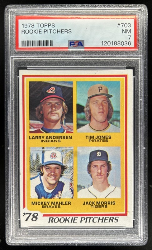 1978 Topps Rookie Pitchers Larry Andersen Jones Mahler Jack Morris #703 PSA 7