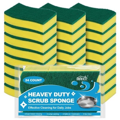 Cellulose Sponges Heavy Duty Scrub Sponges Non-Scratch Kitchen Sponges Dish New