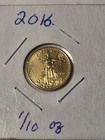 2016 1/10 oz American Gold Eagle Coin BU