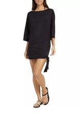 Michael Michael Kors Side-Tie Swim Cover Up, Black, Small, MSRP 88