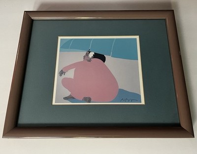 Vtg Pegge Hopper  Banana Leaf 2  MCM Signed Print - Framed Matted Hawaiian Art