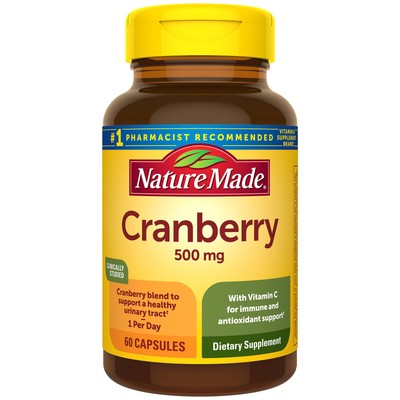 Nature Made Cranberry Capsules 500mg with Vitamin C Urinary Health Support 60ct