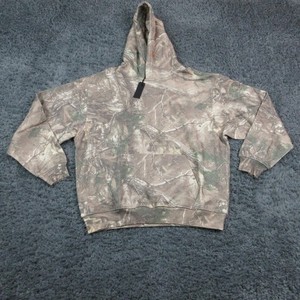 PRIVACY Hoodie Sweatshirt Mens XL Beige Bush Camo Oversized Pullover Fleece NWT