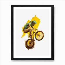 BMX 80s Art Print Framed Wall Art Poster Canvas Print Picture