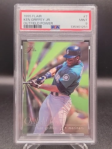 1995 Fleer Flair Ken Griffey Jr Outfield Power #7 PSA 9 Mariners