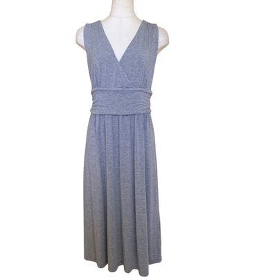 Artisan NY Gray Sleeveless Maxi Dress Size M Soft Stretch Knit V-Neck  Waistband | eBay
