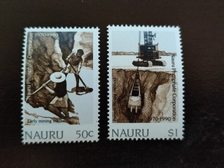 6941 Nauru 1990 Mi 367 / 368 Phosphat MNH