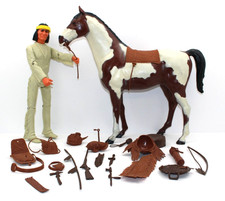 Marx Johnny West Geronimo Action Figure Accessories  Pinto Horse Great Conditio