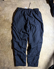 VINTAGE NIKE BLACK TRACK PANTS MEN S SIZE LARGE SWOOSH ZIPS 90s WINDBREKER PANTS