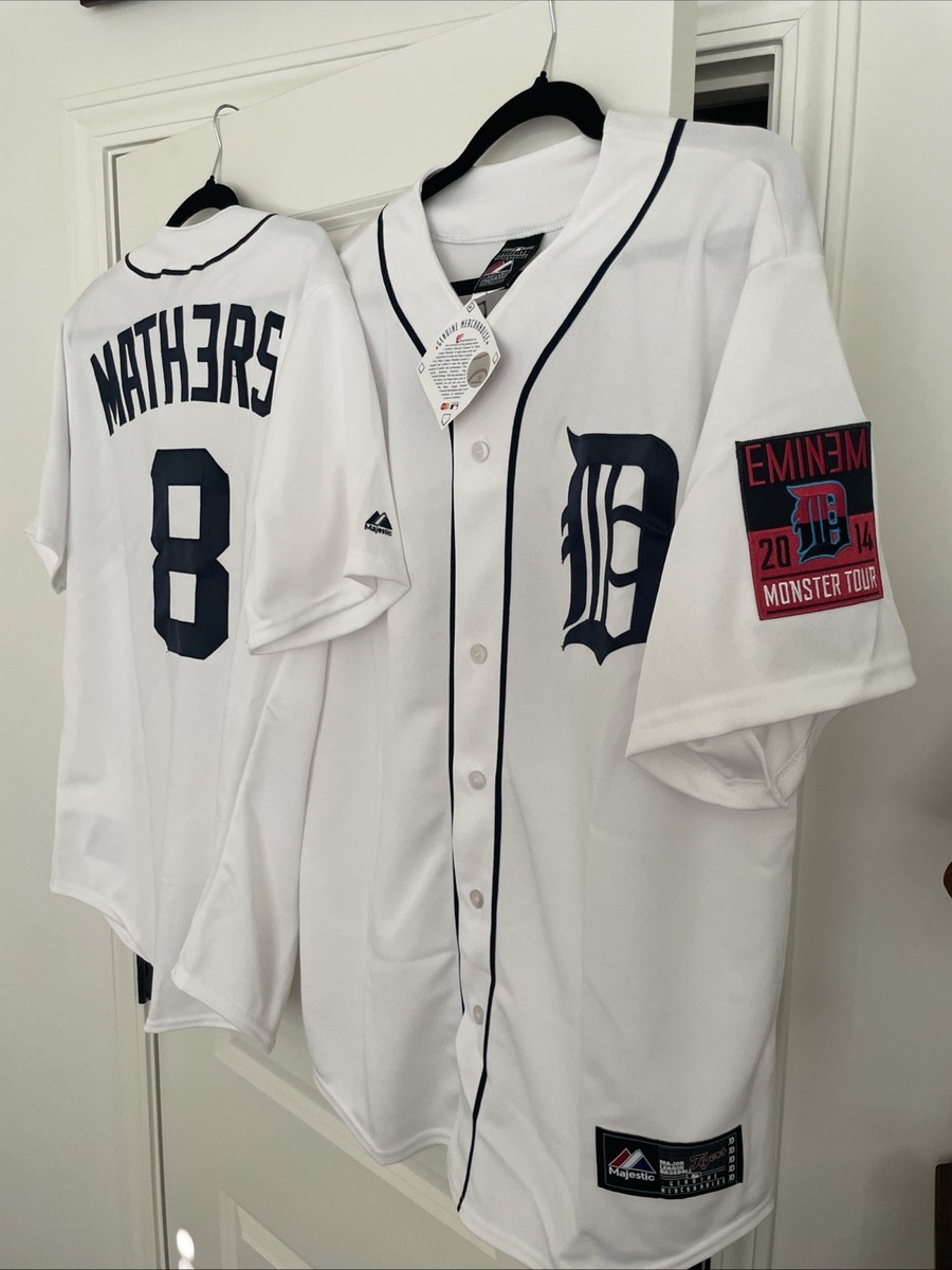 Eminem 2014 Monster Tour Rihanna Detroit Tigers Jersey Majestic