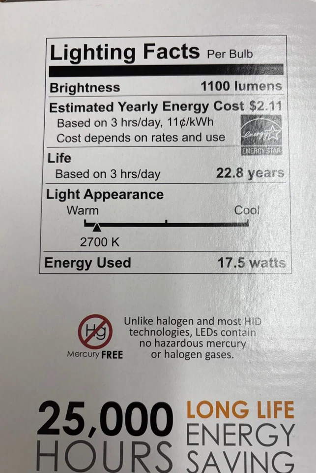 (3-Pk) Sunlite Dimmable LED Light Bulb Soft White BR40 2700K 75W BR40 17.5W - Image 2 of 4