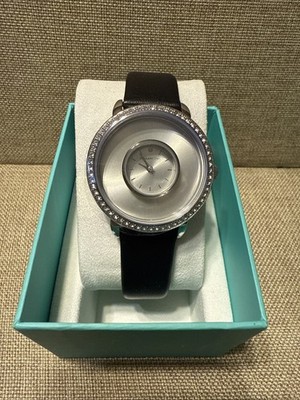 Origami Owl Silver Signature Living Locket Watch w/ Black Leather ~ LK5003 ~ NIB