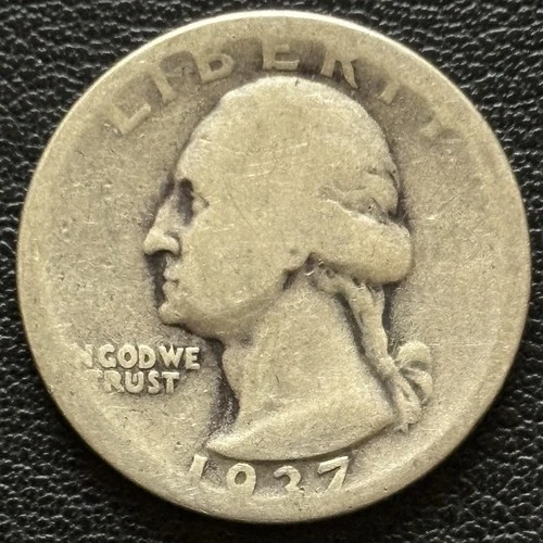 1937 P Washington Silver Quarter 90% SILVER