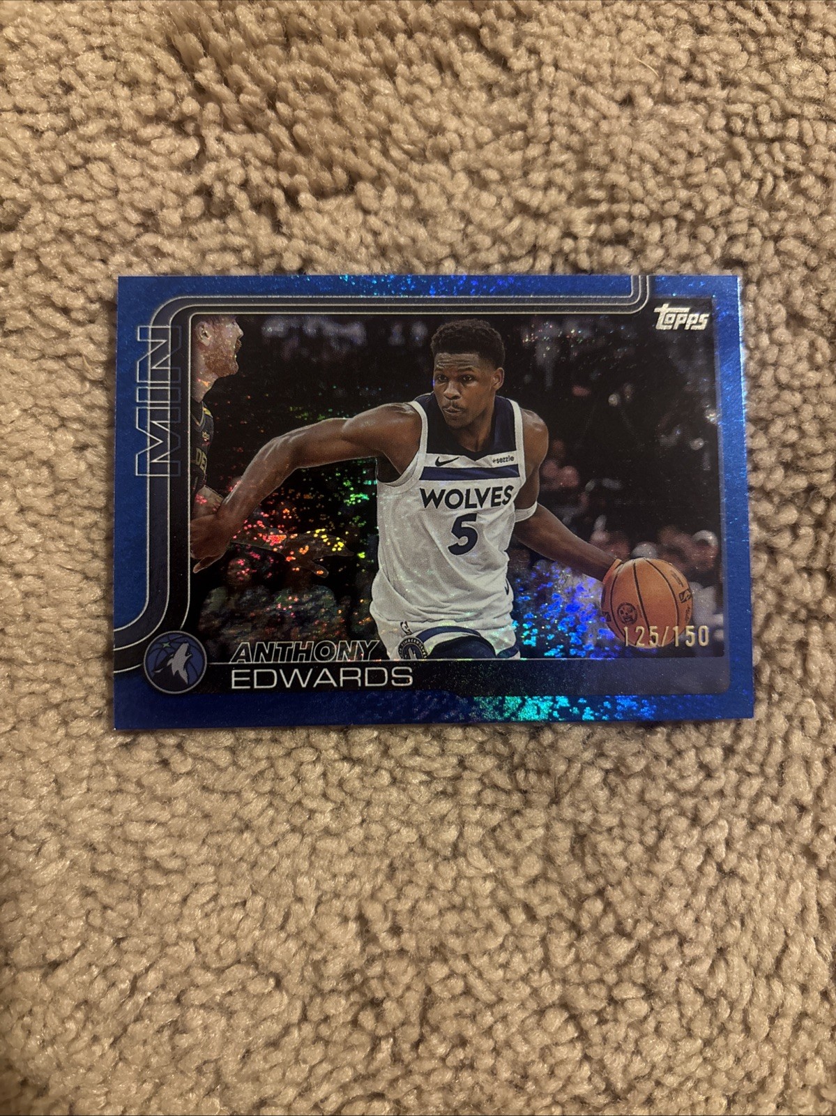 Topps 2025-26 Anthony Edwards Blue Holofoil /150 #108 Minnesota Timberwolves