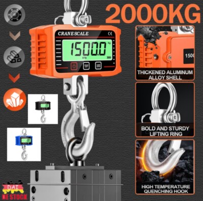 2000KG Industrial Scale Hanging Scale Digital Load Scale LCD Tragbar Crane Scale