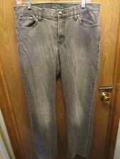 WOMENS LAUREN RALPH LAUREN GRAY JEAN PANTS SIZE 10 INSEAM 31" WAIST FLAT 17"