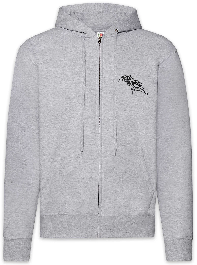Tribal Raven Zipper Hoodie Celtic Celts Religion Symbol Culture Tattoo Art