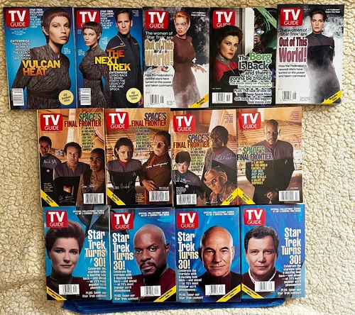Lot of 13 Star Trek TV Guides from 1996 to 1999-New Collectibles