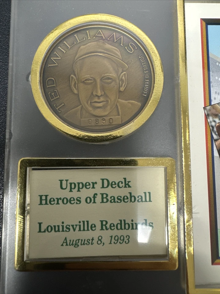 1993 Upper Deck Heroes of Baseballs Salutes Ted Williams Bronze Coin Limited Edi - Image 3 of 4