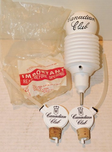 Vintage Canadian Club Whiskey halbe Gallone Pumpspender & Ausgießer Globus Lot schön - Bild 1 von 9