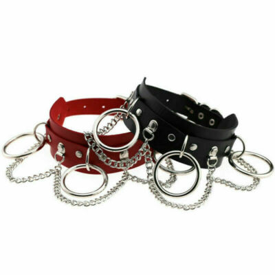 PU Läder Sexig Punk Choker Halsband Goth Chain Choker Krage Mode Gothic Smycken Hjärta Krage