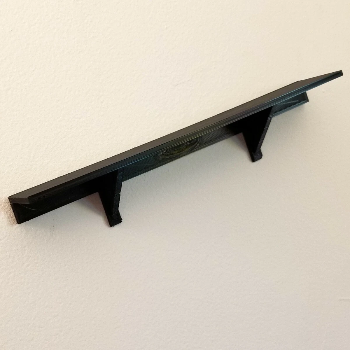 12 x 2 Black Wall Shelf Easy No Hole No Nail install uses 3M Command  Strips