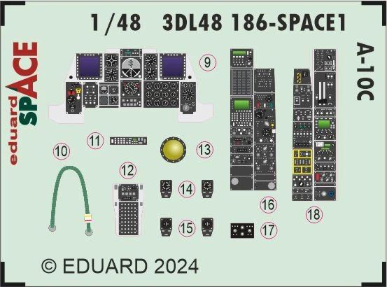 Eduard 3DL48186 1:48 Fairchild A-10C Thunderbolt II SPACE