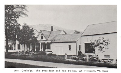 Plymouth, VT, Mrs. Coolidge, the President & His Father, Vintage Postcard e7824