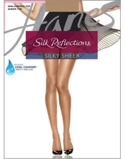 Hanes Womens Silk Reflections Silky Sheer Non-Control Top Sheer Toe 6-Pack
